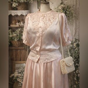 Vintage Silk Hand Embroidered Floarte Pink Blouse